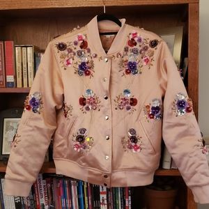 NWT Roller Rabbit Beaded Bomber Jacket